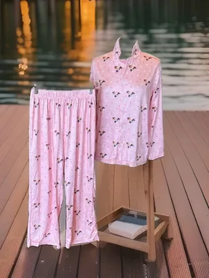 Pet Face Pink Pajama Top Pants Set Women’s Small thumbnail 6