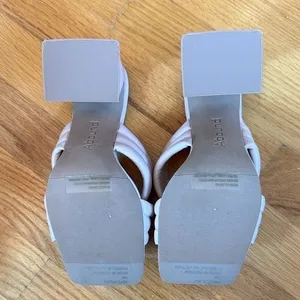 Abound Pearl-PU Cream Beige Padded Block Heel Slide Sandals Square Toe Mules 7M‎ thumbnail 6