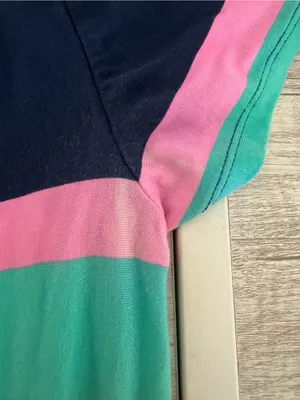 Lilly Pulitzer Tae Maxi Dress Blue Multi-Color Striped Front Slits Medium *Read* thumbnail 5