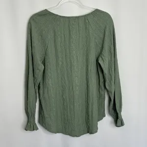 Frye Sage Green Long Sleeve Henley Blouse NWT Womens Small thumbnail 5