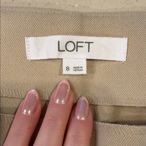 Loft Cream Wide-Leg Tailored Pants thumbnail 4