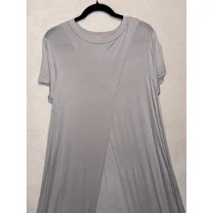 Free People Beach Crossover Short Sleeve Tulip Slit Maxi Dress lilac purple L thumbnail 2
