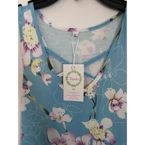 New Women’s Maxi Dress Super Soft Blue floral size Large/XL thumbnail 5