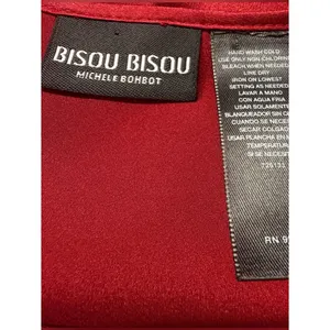 Vintage Y2K Fairy Bisou Bisou Whimsigoth Red Satin Top Size M Vamp Romantic Goth thumbnail 6