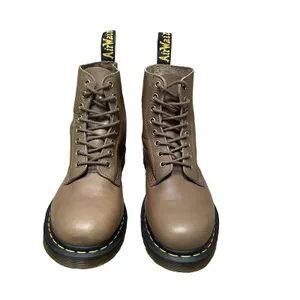 Dr. Martens Taupe Combat Boots 1460 Pascal Leather 8 Eye Women's US‎ 10 UK8 READ thumbnail 2