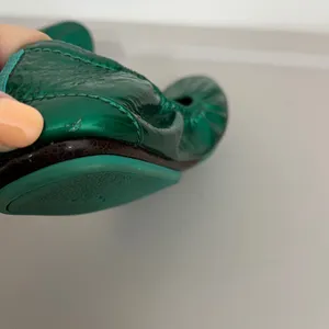 Tieks Ballet Flats 9 Emerald Green Patent Leather Foldable Classic Travel Career thumbnail 5