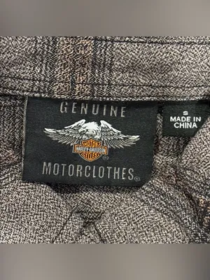 Harley Davidson Genuine Motorclothes Plaid Graphic Button Up Shirt Small thumbnail 2