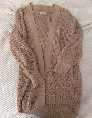 Poof Apparel Open Front Knit Cardigan Over Sized thumbnail 1