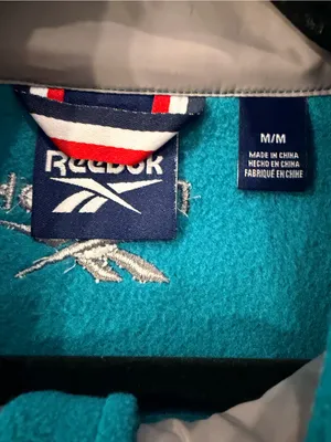 NWT Reebok Size M Teal Full Zip Fleece Jacket Retro Colorblock Outdoor Active thumbnail 8