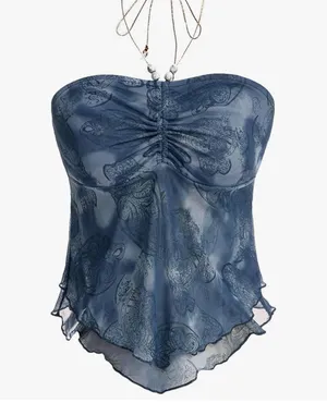 Strapless Top Blue Size M thumbnail 1