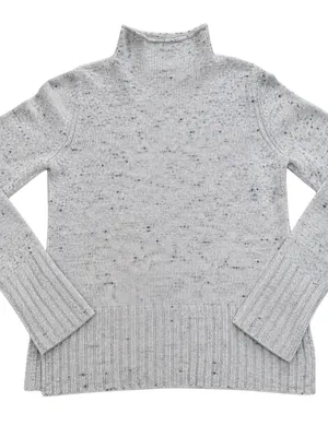 Madewell Gray Nep Merino Wool Blend Mock Neck Rib Knit Sweater Women’s Small Top thumbnail 2