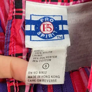 Vintage Jacket Plaid Nylon Pink Purple Zip-Up Windbreaker Lined Retro Women 90s thumbnail 7
