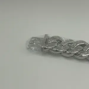 Moissanite Cuban Bracelet Miami 4 Row Iced Hip Hop Silver 20mm 6.5 Inch Women thumbnail 7