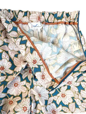 EUC Anthropologie Georgine Skirted Shorts Teal Floral Size XS thumbnail 5