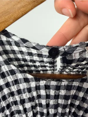 Anthropologie Maeve Puff-Sleeve Babydoll Mini Dress gingham size XS thumbnail 4