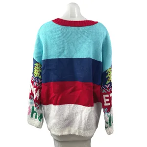 NEW 33 Degrees Merry & Bright Multicolor Christmas Holiday Sweater Top Size L thumbnail 3