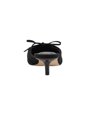 Marc Fisher Pointed Toe Faux Suede Kitten Heel Mules with Bow MFFLORIN3 Black 9M thumbnail 12
