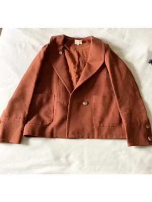 Sézane ALVIN JACKET Hazelnut size38 US 6 brown cotton blazer bust45 thumbnail 3