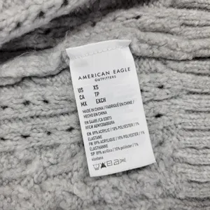 American Eagle Cable Knit Cardigan Sweater XS Gray Crop Button Front Soft Cozy thumbnail 11
