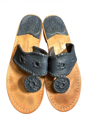 Jack Rogers Navy Leather Sandals,Size 7 thumbnail 1