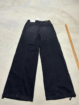 American Eagle NWT super high rise ultra Wide Leg Jeans rocker Black 2 long thumbnail 6