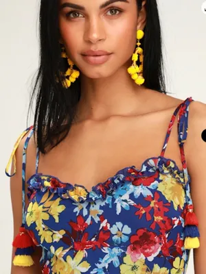 LULUS Flirty Sexy Tropical Vacation Resort Flirty Flowy FLoral Summer Dress thumbnail 2