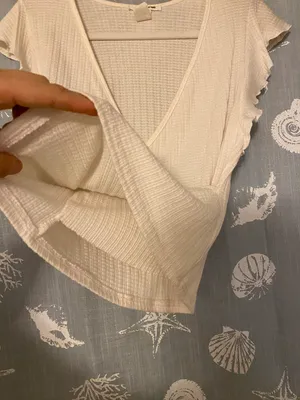 Caution to the Wind White Ruffle Short Sleeve V Neck Top thumbnail 3