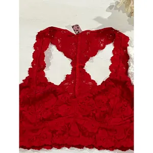 Aerie Lace Bralette White and‎ red lace Lined Wireless Small/Large thumbnail 3