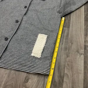 Houndstooth plaid Sherpa collar jacket black and white thumbnail 3