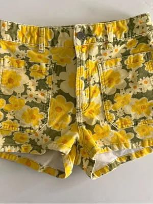 RVCA Bella Cord Shorts in Fern. Size 26 thumbnail 2