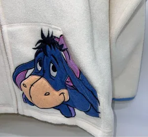 Disney Eeyore Fleece Zip Front Jacket w/Kangaroo Pockets & Eeyore Patch-Size 7-9 thumbnail 5