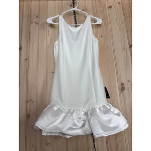 Lulus Superb Aura White Ruffled Drop Waist Mini Dress Cocktail Engagement Large thumbnail 2