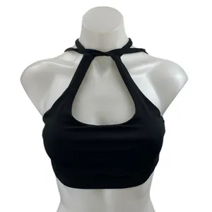 Lululemon Women's Black Sleeveless Strappy Workout Yoga Athletic Sports Bra 6 thumbnail 1