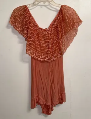 PRE-OWNED Urban Outfitters x Kimchi Blue Embroidered Flutter Sleeves Romper S thumbnail 1