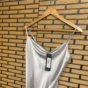 Bebe Silver Midi Slip Dress Size Small‎ thumbnail 3