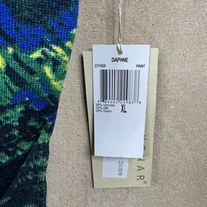 KENAR Blue Green Silk Blend Daphne Knit Top Sz XL Multicolor Print Short Sleeve thumbnail 7
