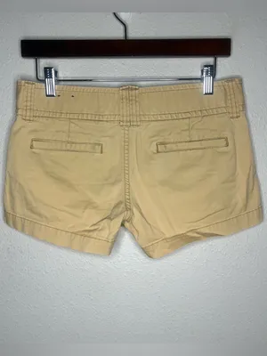 Y2K Vintage American Eagle Khaki Low Rise Mini Shorts Stretch Cotton Chino thumbnail 2