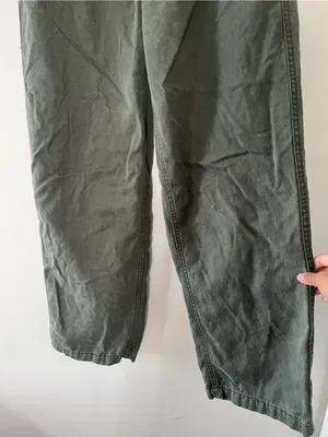 Gap Olive Green Pull On Wide Leg Denim Pants Small Minimalist Utility Casual thumbnail 4
