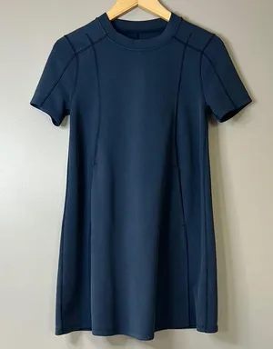 Lululemon Ribbed Softstreme T-Shirt Dress True Navy Blue Size 0 Relaxed/Oversize thumbnail 1
