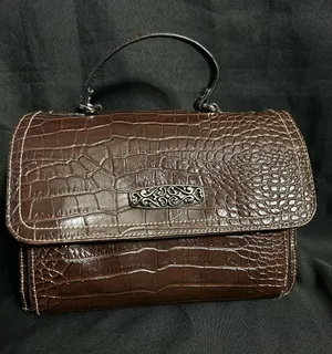 Rosetti Women’s Brown Croc-Embossed Top Handle Multi Pocket Handbag Purse thumbnail 1