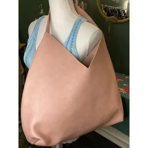 Ulta Blush Pink Oversized Hobo Bag Slouchy Triangle Tote with‎ Side Pocket thumbnail 3