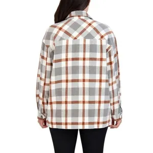✨HFX Shirt Sz Medium Jacket Relaxed Fit Drop Shoulder Pockets Gray/Brown✨ thumbnail 4