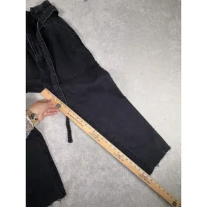 Abercrombie & Fitch A&F Mom Jean Women's 26/2 Black Paperbag High‎ Rise Belt thumbnail 10