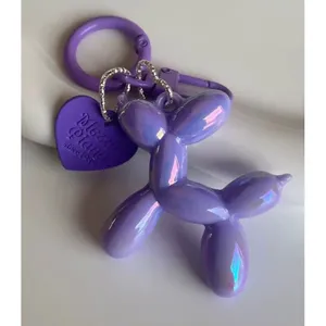 Boutique NEW Iridescent Purple Balloon Dog Keychain Purse Charm Y2K‎ thumbnail 4