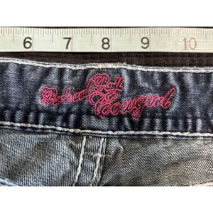 Rock & Roll Cowgirl‎ Bootcut Denim Jeans Pocket Beads Embroidered Gems Sz 29x32 thumbnail 6