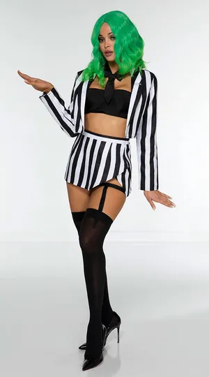 NEW Music Legs Sexy Beetlejuice Haunting Phantom Costume Size XL thumbnail 1