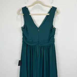 Lulus Thoughts of Hue Emerald Green Surplice Maxi Dress Formal Large NWT thumbnail 12
