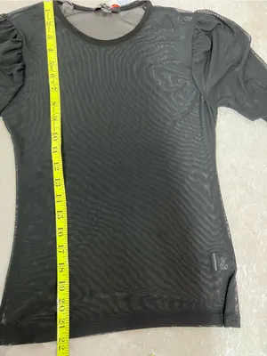 Nwt Black Sheer Long-Sleeve Mesh Top size M thumbnail 5