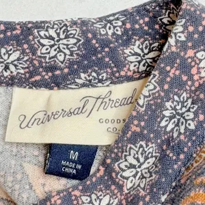 Universal Thread‎ Paisley Flutter Sleeve Dress Linen Blend Boho Pockets Size Med thumbnail 6