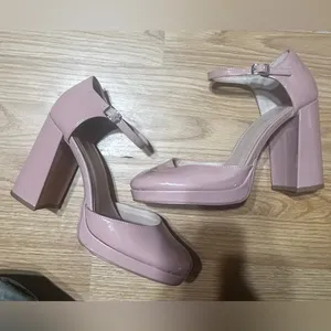 Women 9.5 blush pink Elegant chunky Platform Heels ‘Madden girl’ thumbnail 14